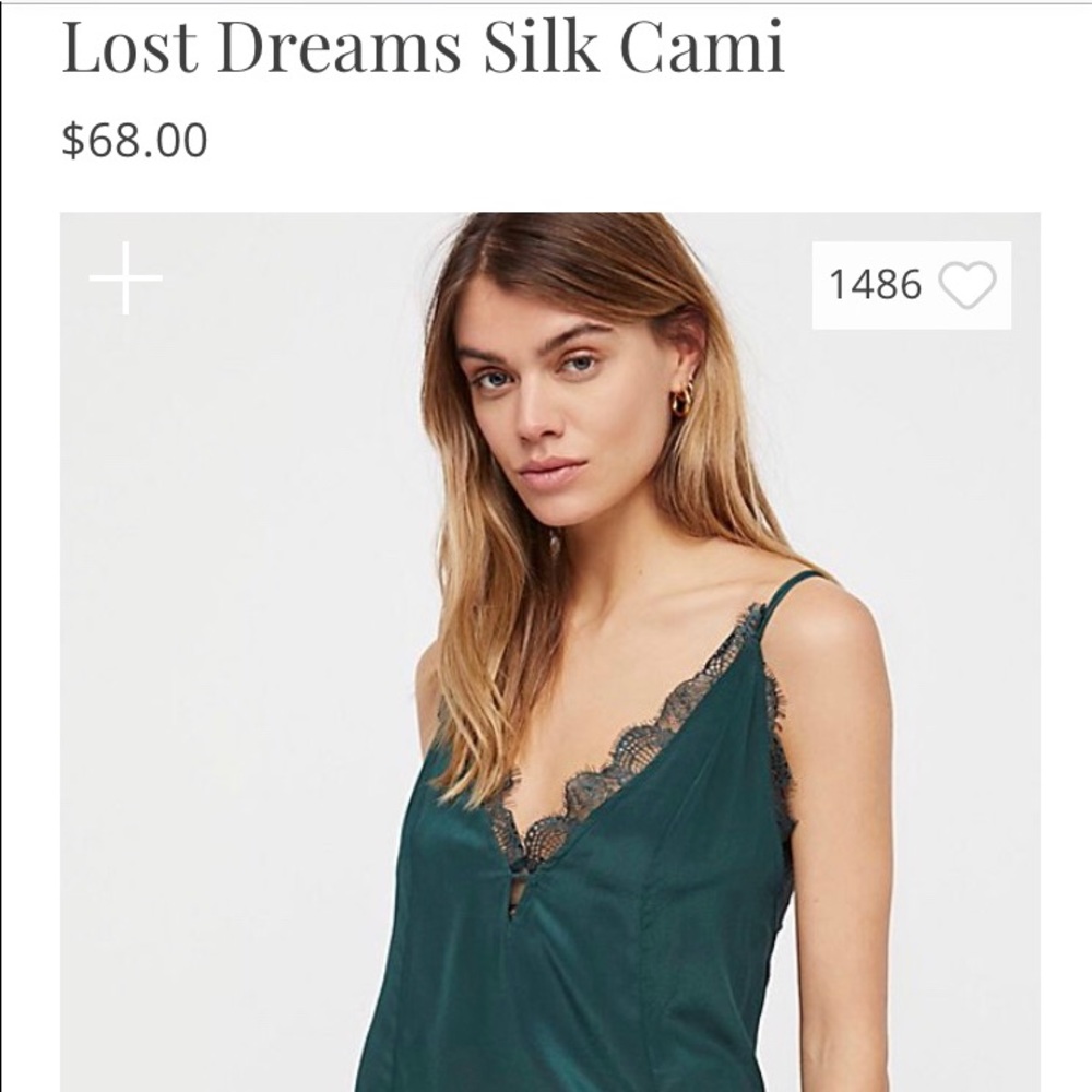 SOLD NWOT Free People Last Dreams Silk Cami